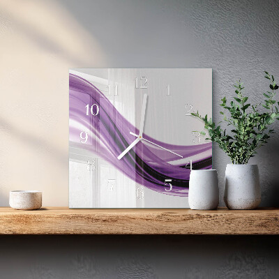 Horloge carrée en verre Art abstrait