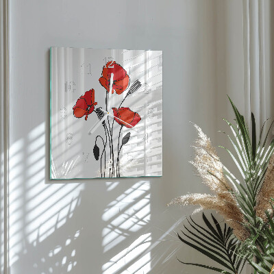 Horloge carrée en verre Pavot