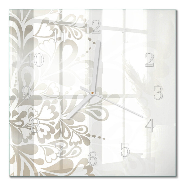 Horloge carrée en verre Art floral