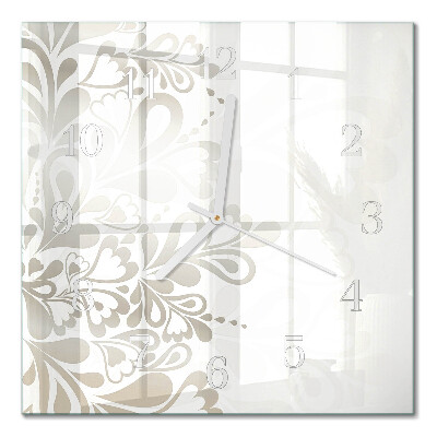Horloge carrée en verre Art floral