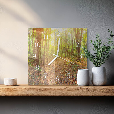 Horloge murale carrée Chemin forestier