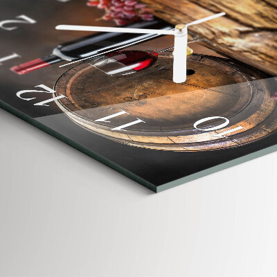 Horloge carrée en verre Raisins pour le vin