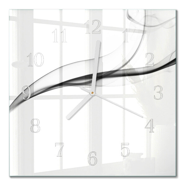 Horloge carrée en verre Fumée abstraite