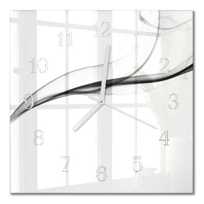 Horloge carrée en verre Fumée abstraite