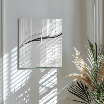 Horloge carrée en verre Fumée abstraite