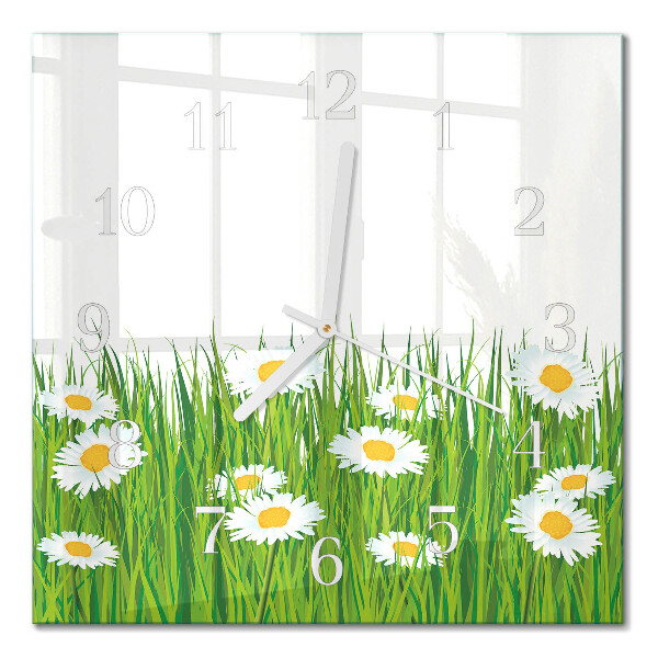 Horloge carrée en verre Marguerite