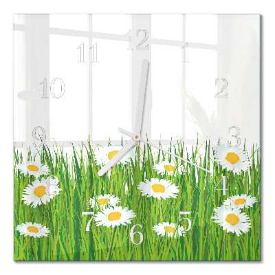 Horloge carrée en verre Marguerite