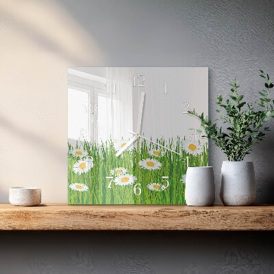Horloge carrée en verre Marguerite