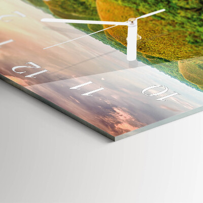 Horloge carrée en verre Paysage