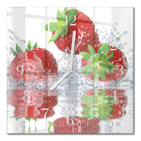Horloge murale carrée Fraises