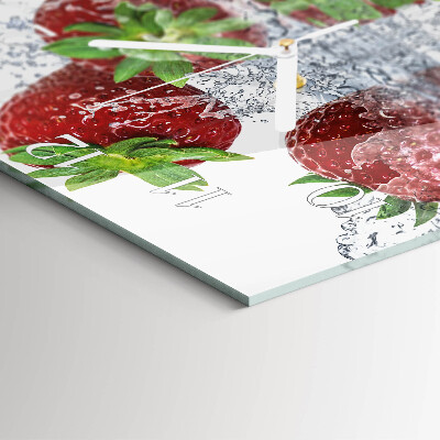 Horloge murale carrée Fraises
