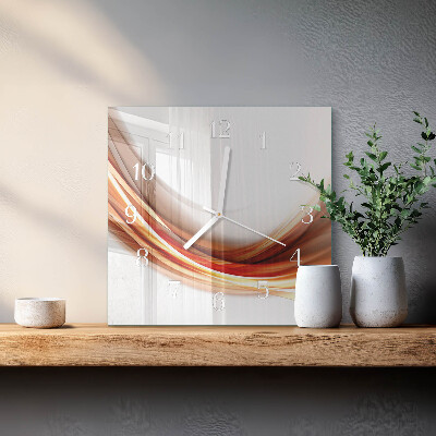 Horloge carrée en verre Lignes abstraites