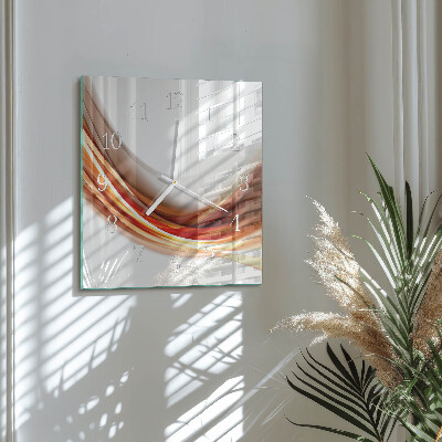 Horloge carrée en verre Lignes abstraites