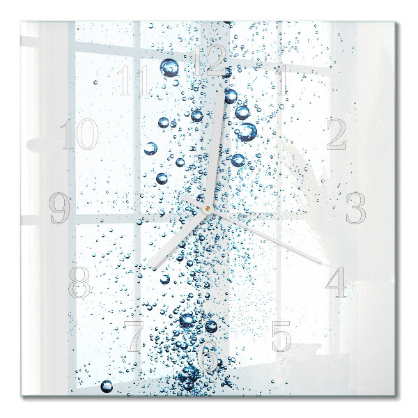 Horloge carrée en verre Eau