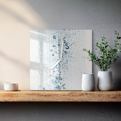 Horloge carrée en verre Eau