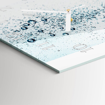 Horloge carrée en verre Eau