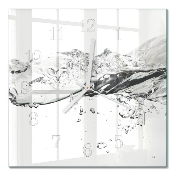 Horloge carrée en verre Eau