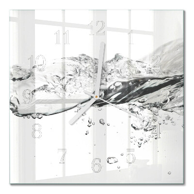 Horloge carrée en verre Eau