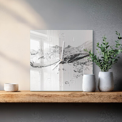 Horloge carrée en verre Eau