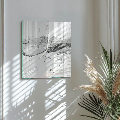 Horloge carrée en verre Eau