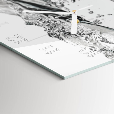 Horloge carrée en verre Eau