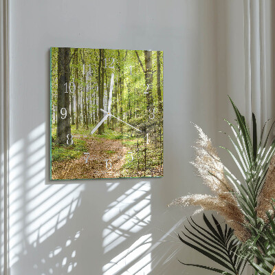 Horloge carrée en verre Forêt