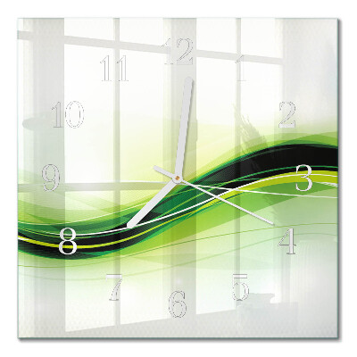 Horloge carrée en verre Lignes abstraites