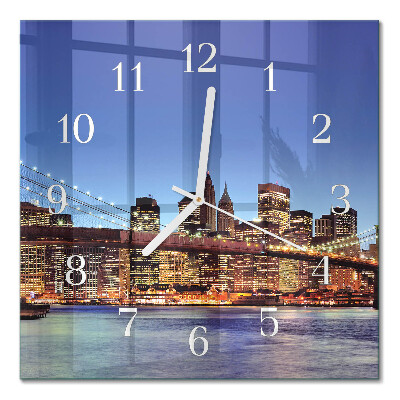 Horloge carrée en verre Pont horizontal