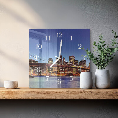 Horloge carrée en verre Pont horizontal