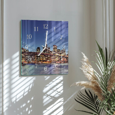 Horloge carrée en verre Pont horizontal