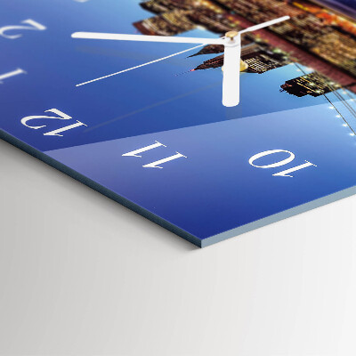 Horloge carrée en verre Pont horizontal