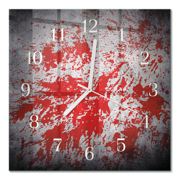 Horloge carrée en verre Taches