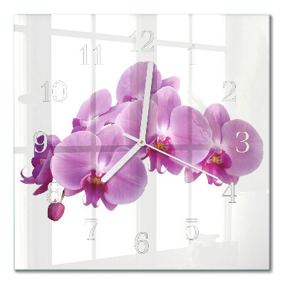 Horloge murale carrée Orchidée