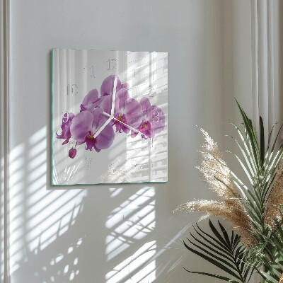 Horloge murale carrée Orchidée