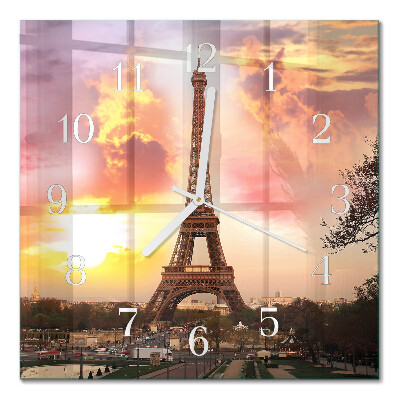 Horloge murale carrée Tour eiffel paris