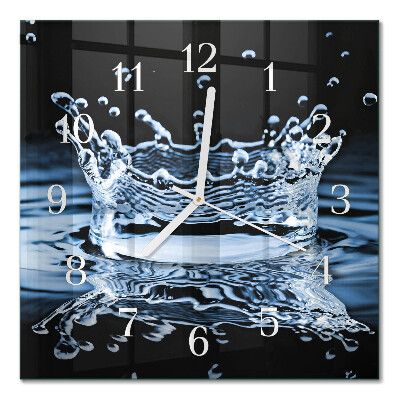 Horloge carrée en verre Eau