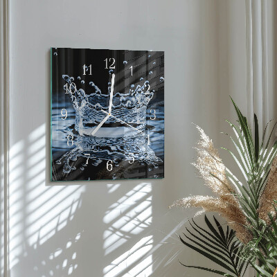 Horloge carrée en verre Eau