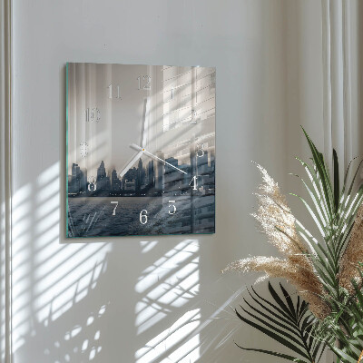 Horloge carrée en verre Horizon