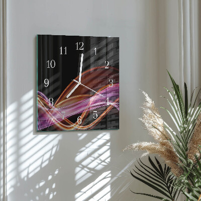 Horloge carrée en verre Art abstrait