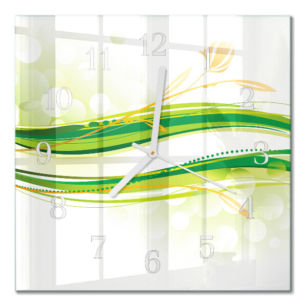Horloge carrée en verre Lignes abstraites