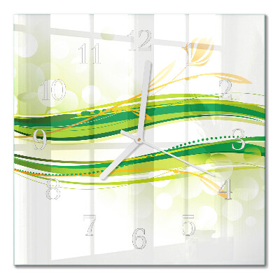 Horloge carrée en verre Lignes abstraites