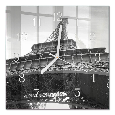 Horloge carrée en verre Tour eiffel paris