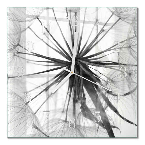 Horloge carrée en verre Pissenlit