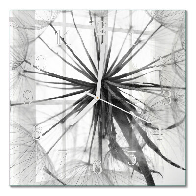 Horloge carrée en verre Pissenlit
