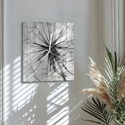 Horloge carrée en verre Pissenlit