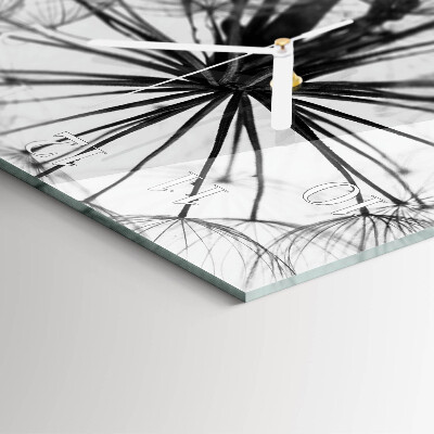 Horloge carrée en verre Pissenlit