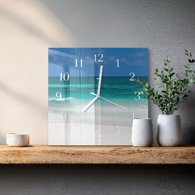 Horloge murale carrée Plage mer