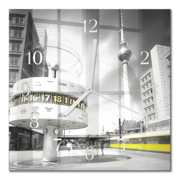 Horloge carrée en verre Berlin
