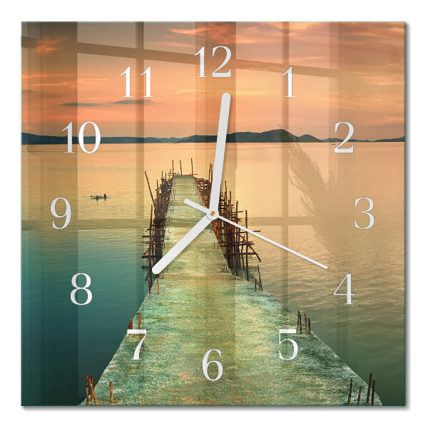 Horloge carrée en verre Réseau