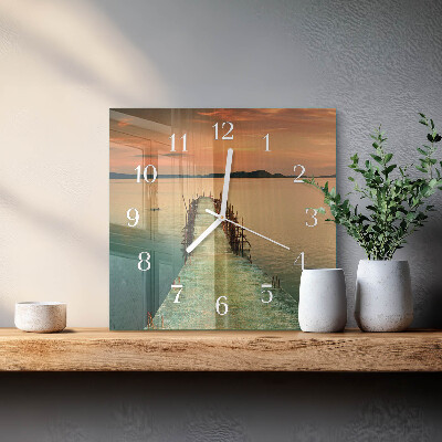 Horloge carrée en verre Réseau